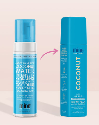 Coconut Water Self Tan Foam MineTan Body Skin