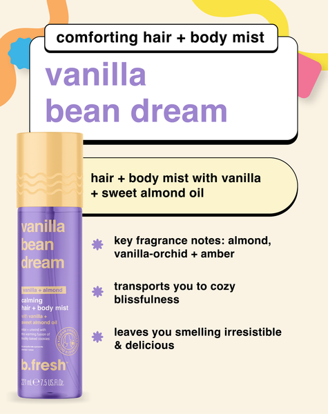 vanilla bean dream calming hair + body mist
