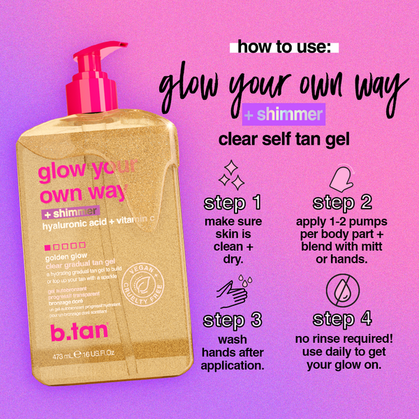 glow your own way shimmer b.tan
