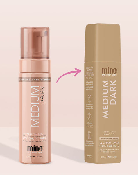 Medium Dark Self Tan Foam MineTan Body Skin