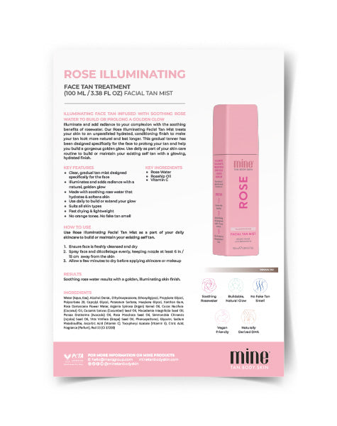 Mine Salon Retail Product Fact Sheets MineTan Body Skin