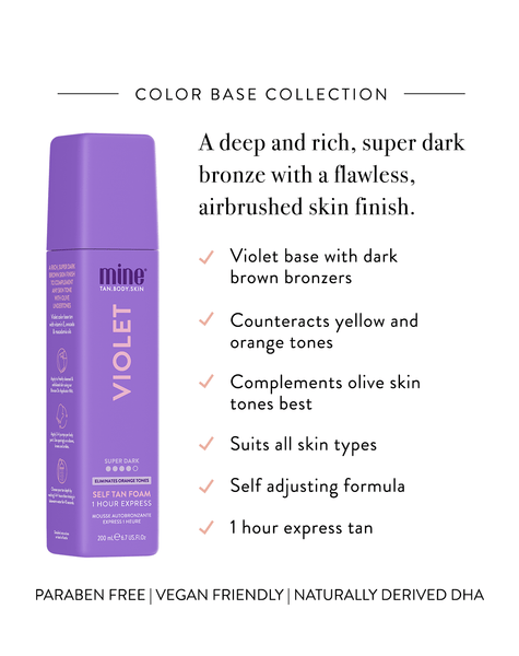 Violet Self Tan Foam MineTan Body Skin