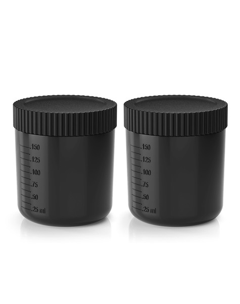 Excess 3 Tan.Cup 2 Pack inc Lids - Black Transparent Tan.Easy Pro Tools