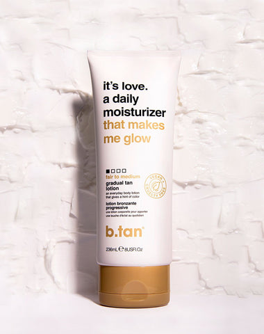 it's love. a daily moisturiser that makes me glow... b.tan