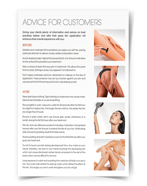 Mine Professional Customer Advice Flyer MineTan Body Skin