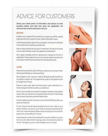 Mine Professional Customer Advice Flyer MineTan Body Skin
